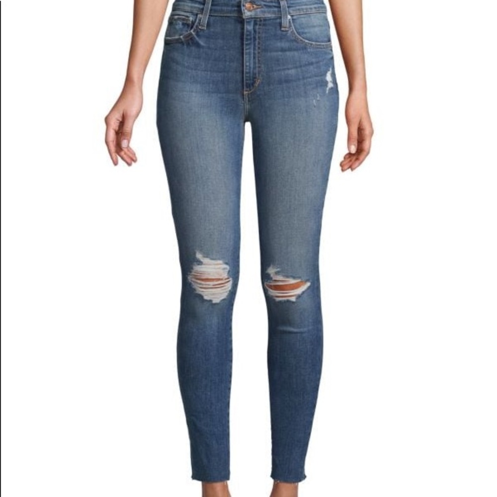 Joe’s jeans - distressed high rise skinny ankle
